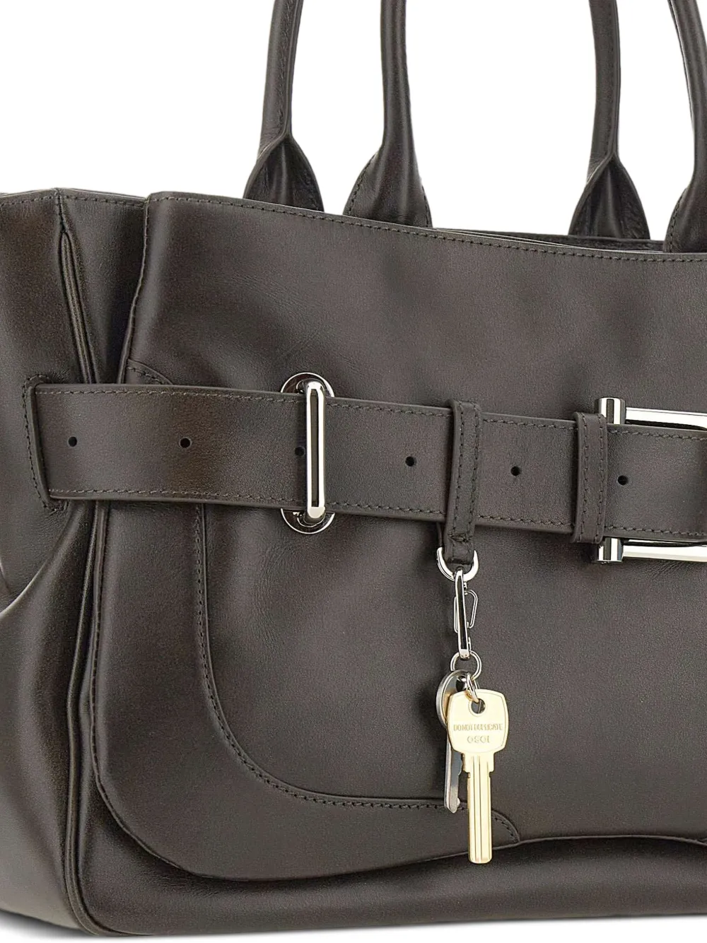 Osoi Brocle leren shopper met gesp bedel Bruin