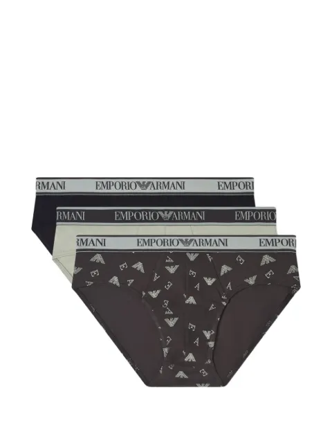 Emporio Armani logo-waistband briefs (set of three)