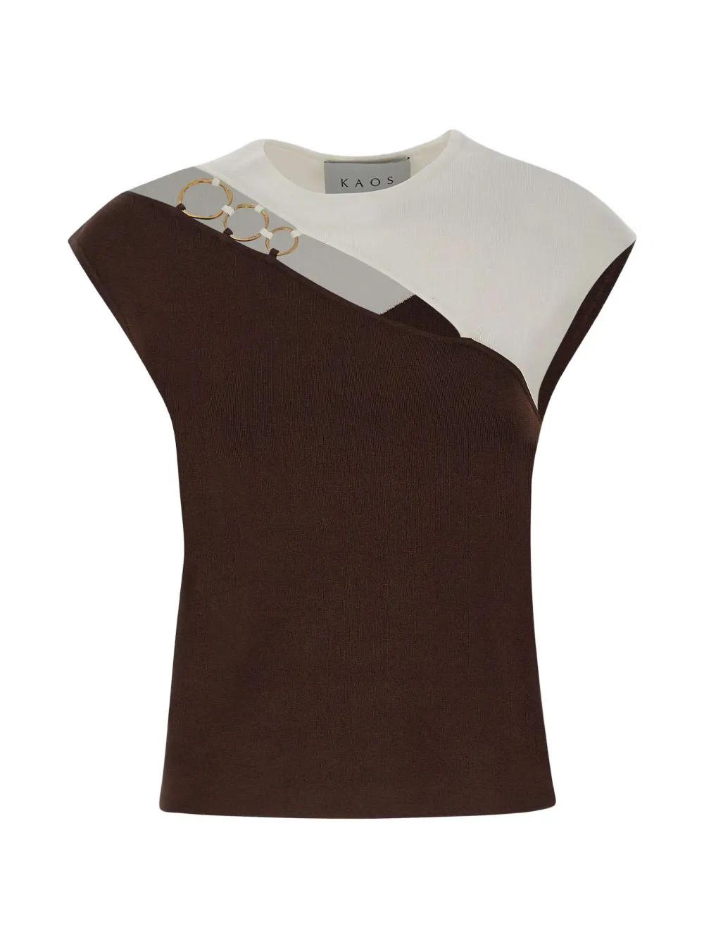 kaos cut-out top - Marrone