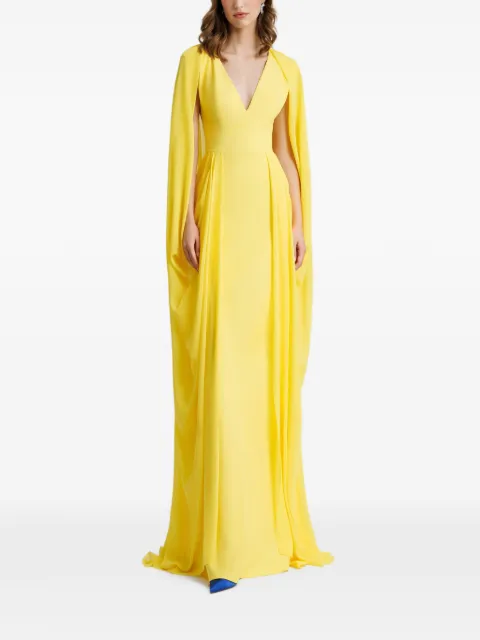 Gemy Maalouf robe longue à col v et mancherons