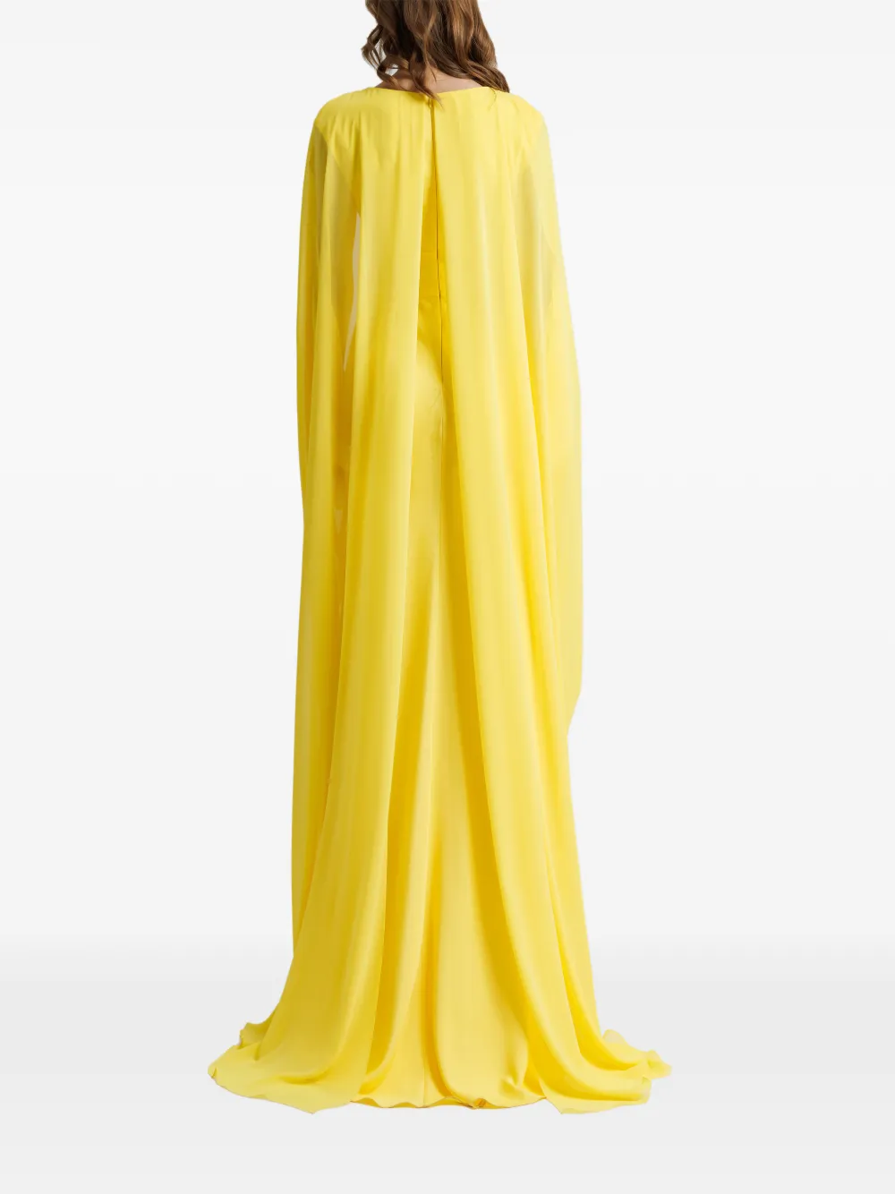 Gemy Maalouf maxi-dress met capemouwen en V-hals Geel