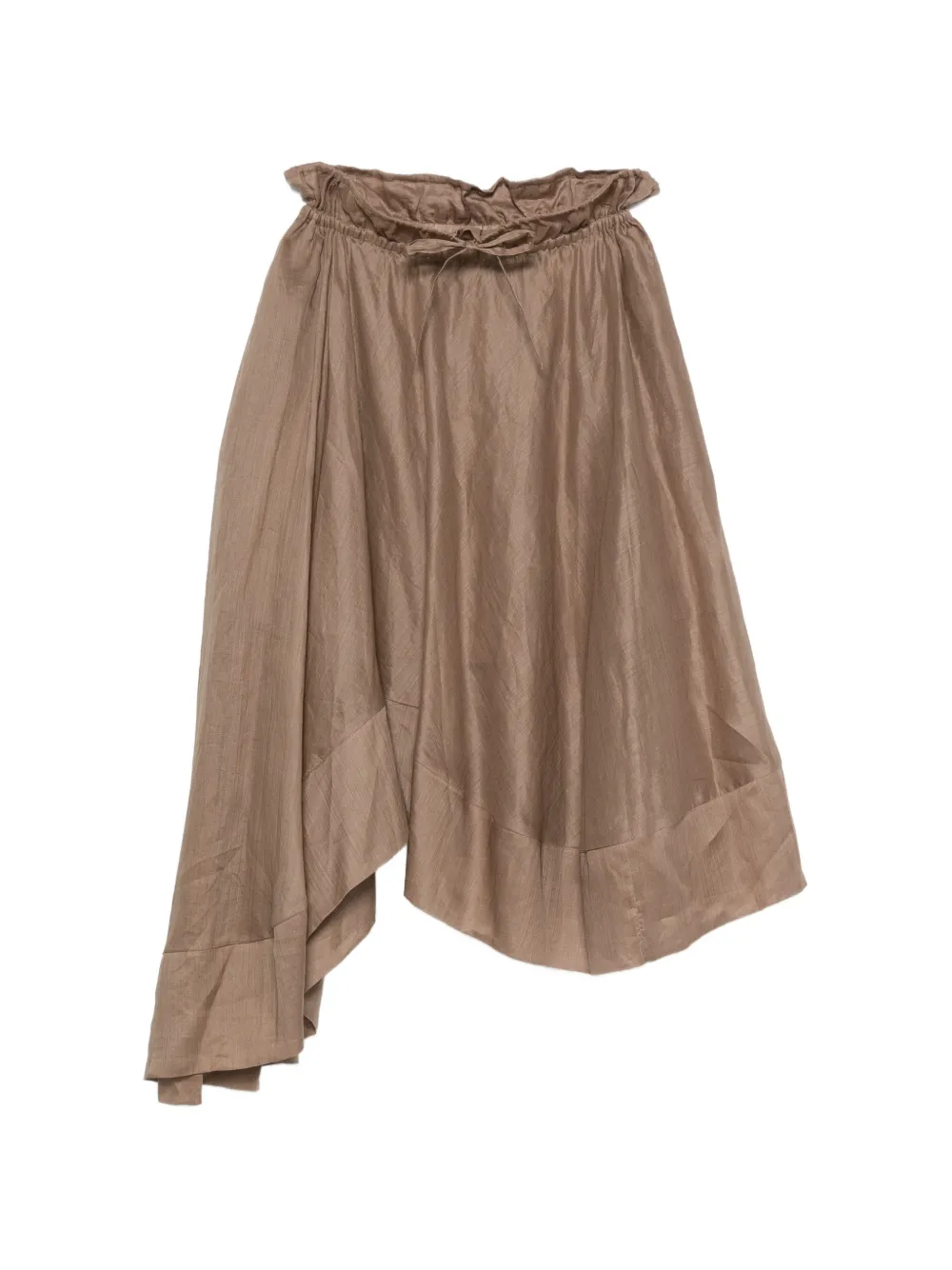 Isabelle Blanche drawstring asymmetric skirt - Marrone