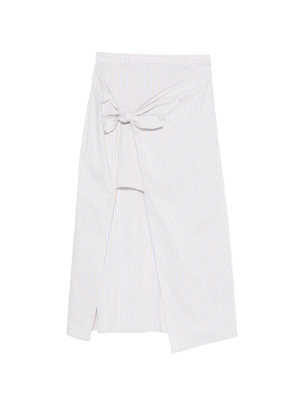 Isabelle Blanche striped knot-detail skirt - Neutrals