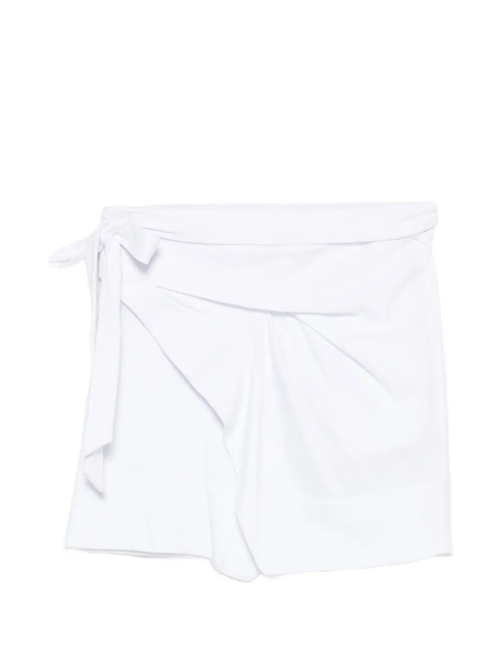 MARANT ÉTOILE Berenice wrap-style side-tie mini skirt - Bianco