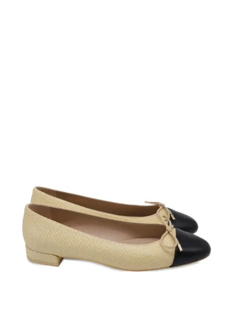 Stuart Weitzman Bow raffia ballet flats
