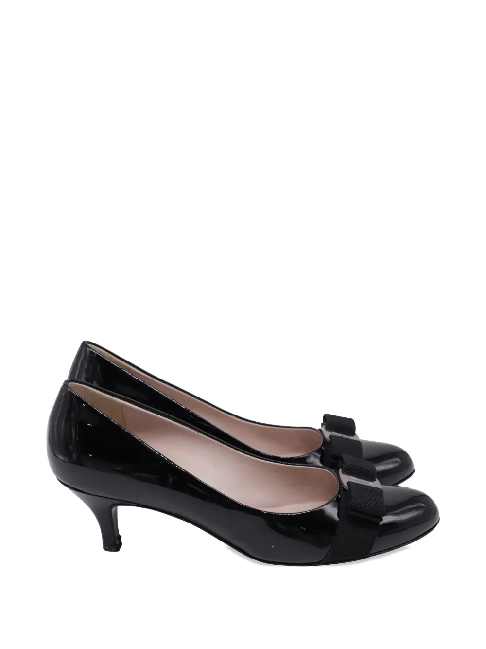 Ferragamo Pre-Owned patent leather bow pumps - Nero