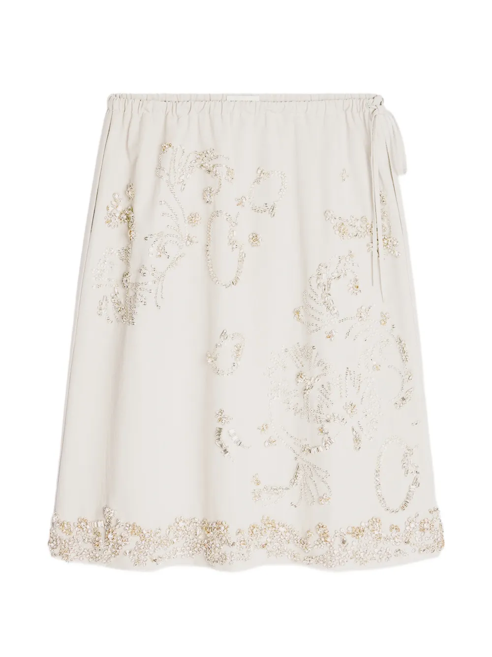 DRIES VAN NOTEN embroidered midi skirt - Neutrals