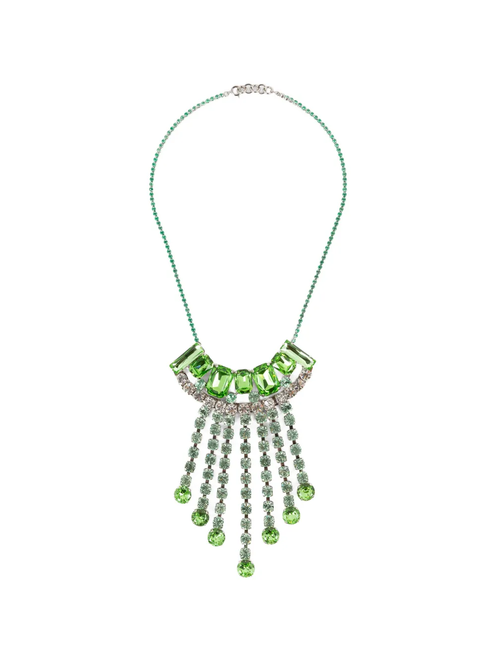 DRIES VAN NOTEN strass-embelishment necklace - Argento