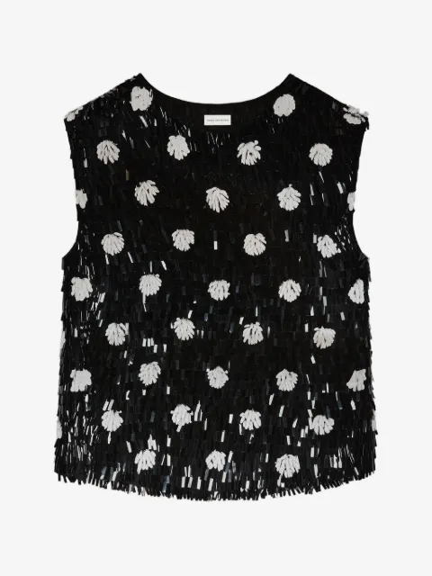 DRIES VAN NOTEN 刺绣波点真丝上衣