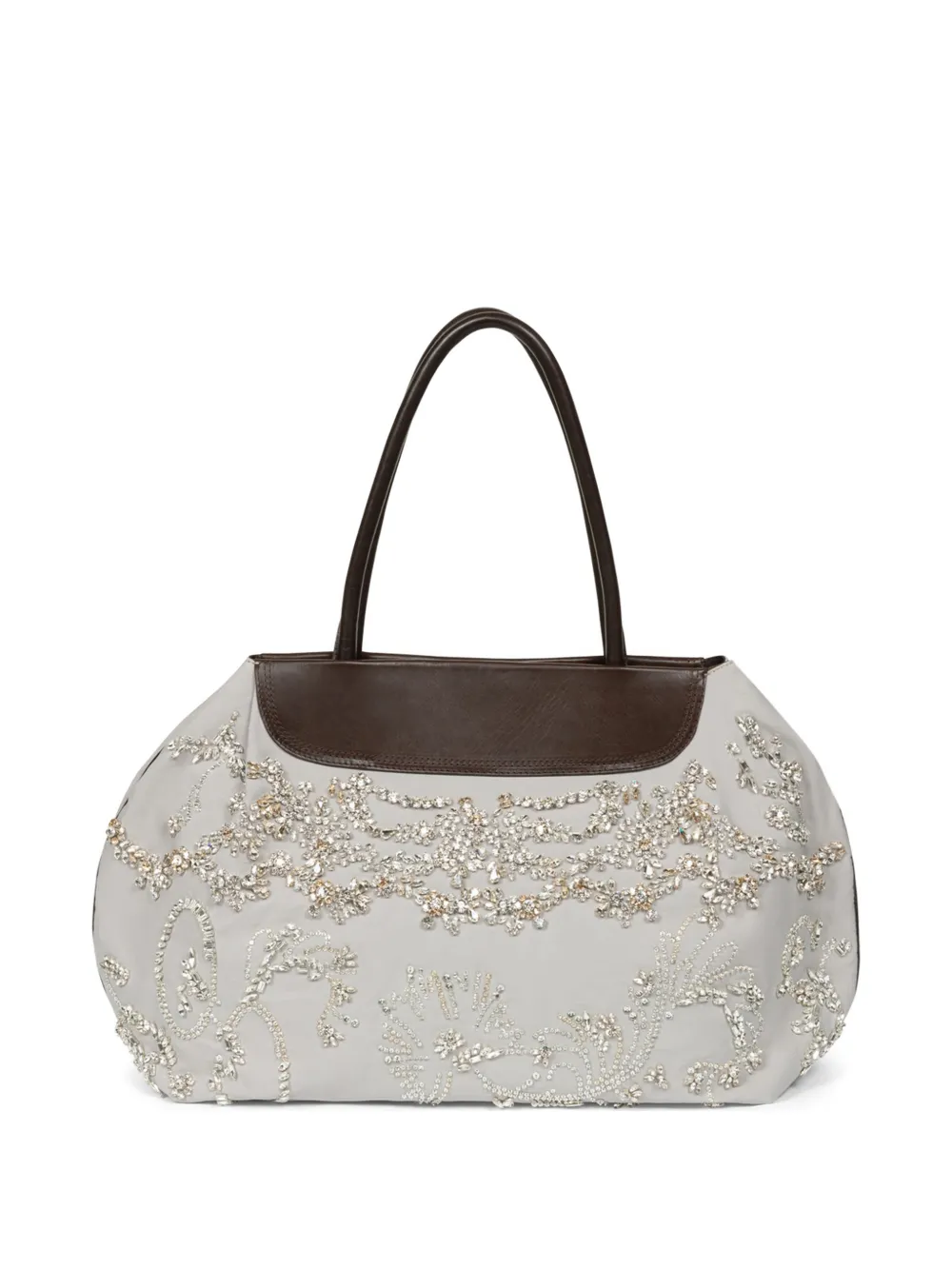 DRIES VAN NOTEN Borsa a spalla con ricamo - Grigio
