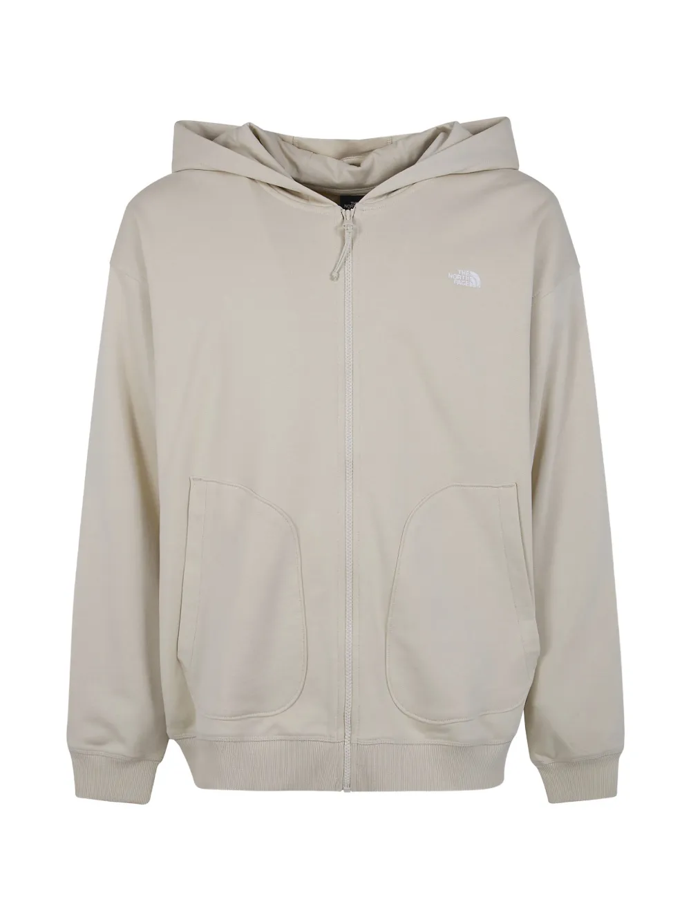 The North Face Essential logo-embroidered zip-up hoodie - Toni neutri