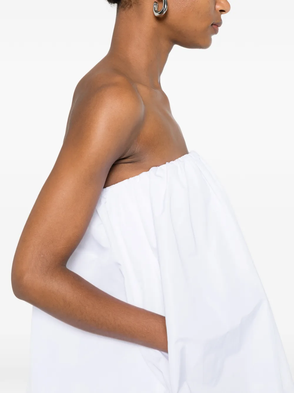 Patou Strapless mini-jurk met afwerking Wit