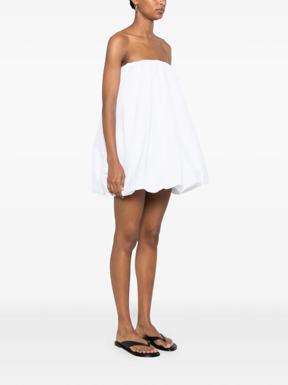 Patou Strapless mini-jurk met afwerking Wit