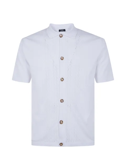 Barba pointelle-knit short-sleeve shirt