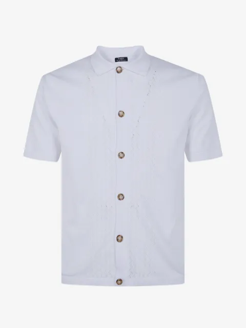 Barba chemise en maille ajourée à manches courtes