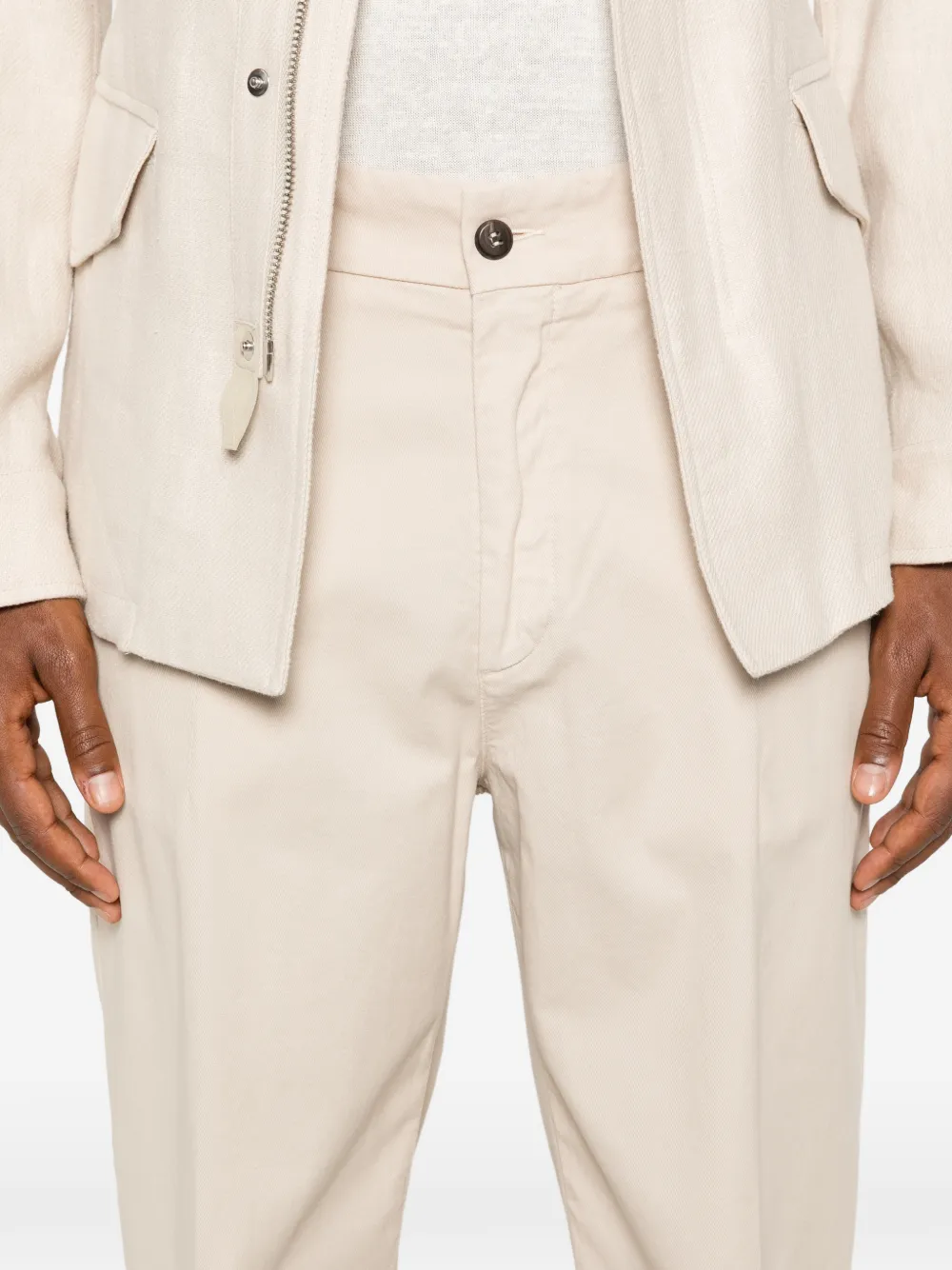 Eleventy Broek met elastische taille Beige