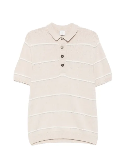 Eleventy striped knitted polo shirt