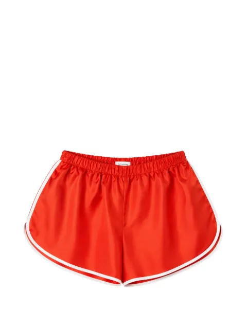 The Frankie Shop Aria contrast-trim satin shorts