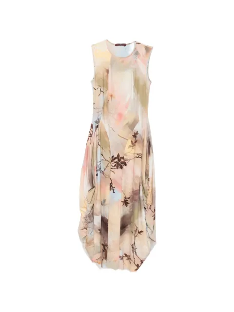 High floral-print midi dress