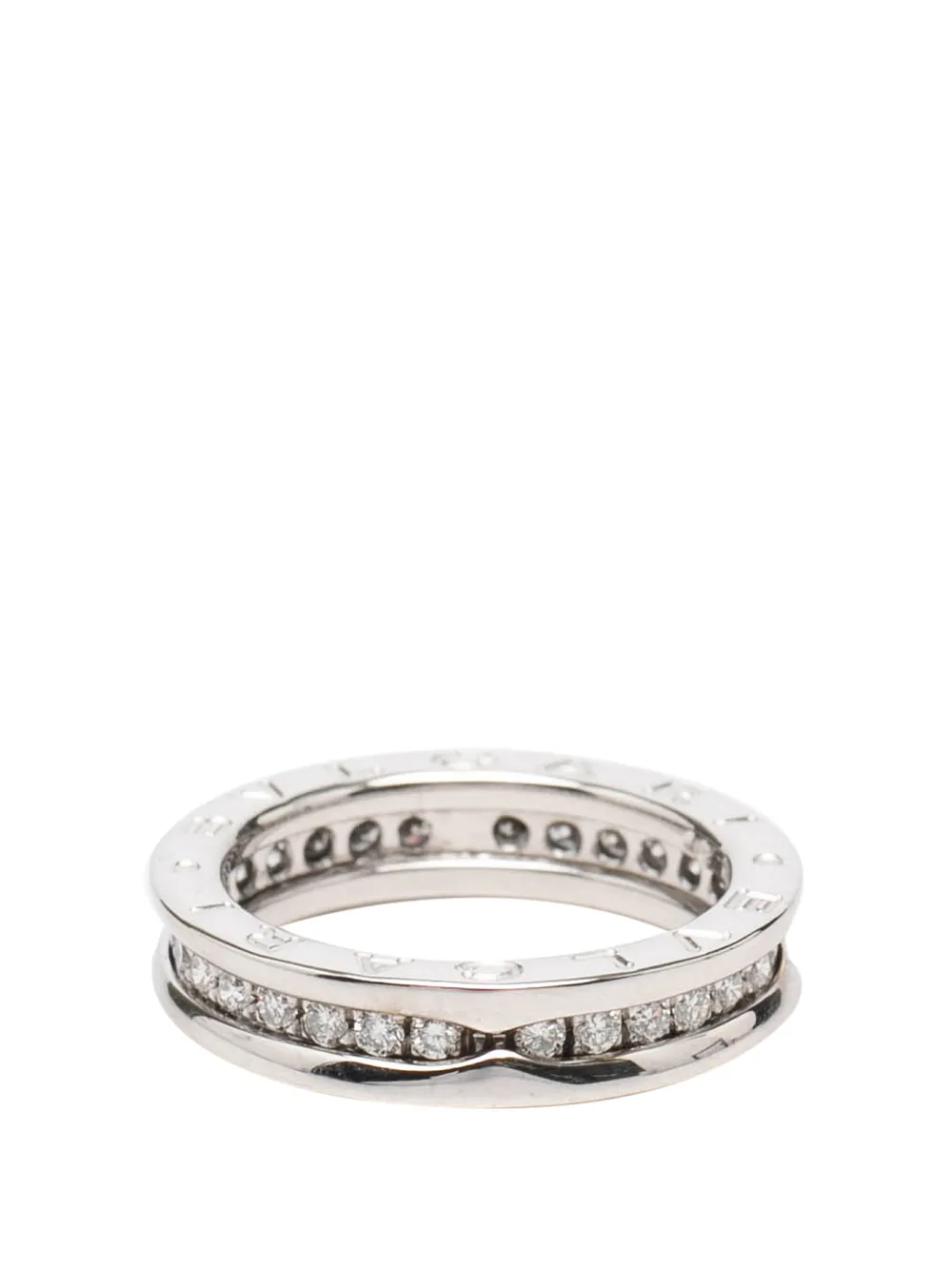Bvlgari Pre-Owned 2021-2026 18K White Gold and Diamond B.Zero1 One Band ring - Argento