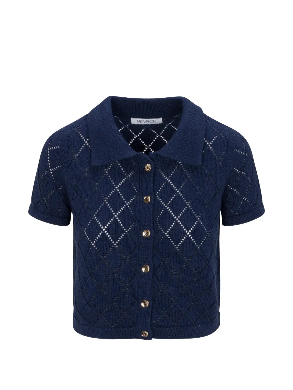 HEVRON Arlet diamond-pattern cardigan - Blue
