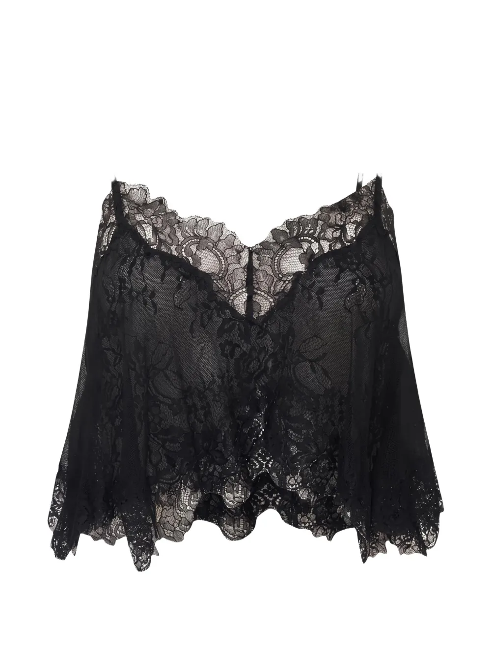 LoveShackFancy Blouse met kanten detail Zwart