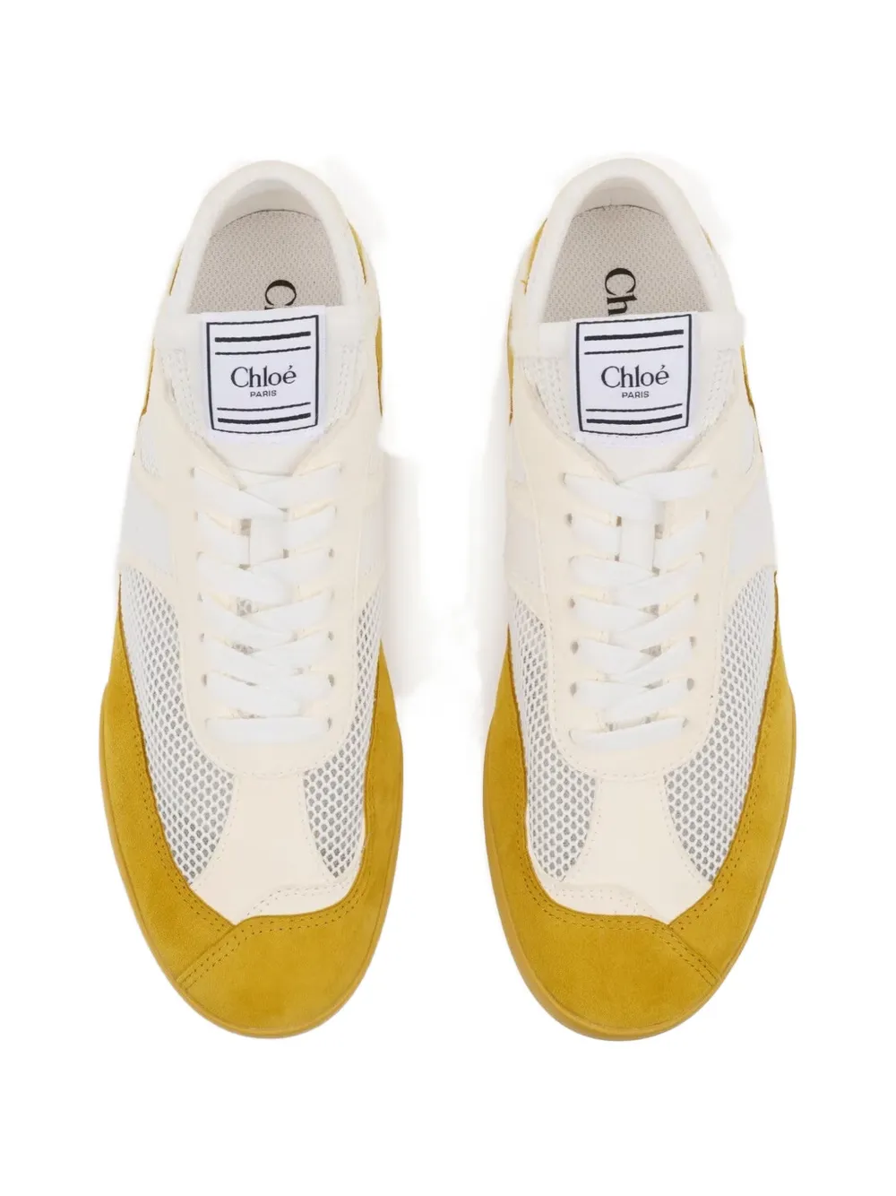 Chloé Kick mesh-panels sneakers Beige