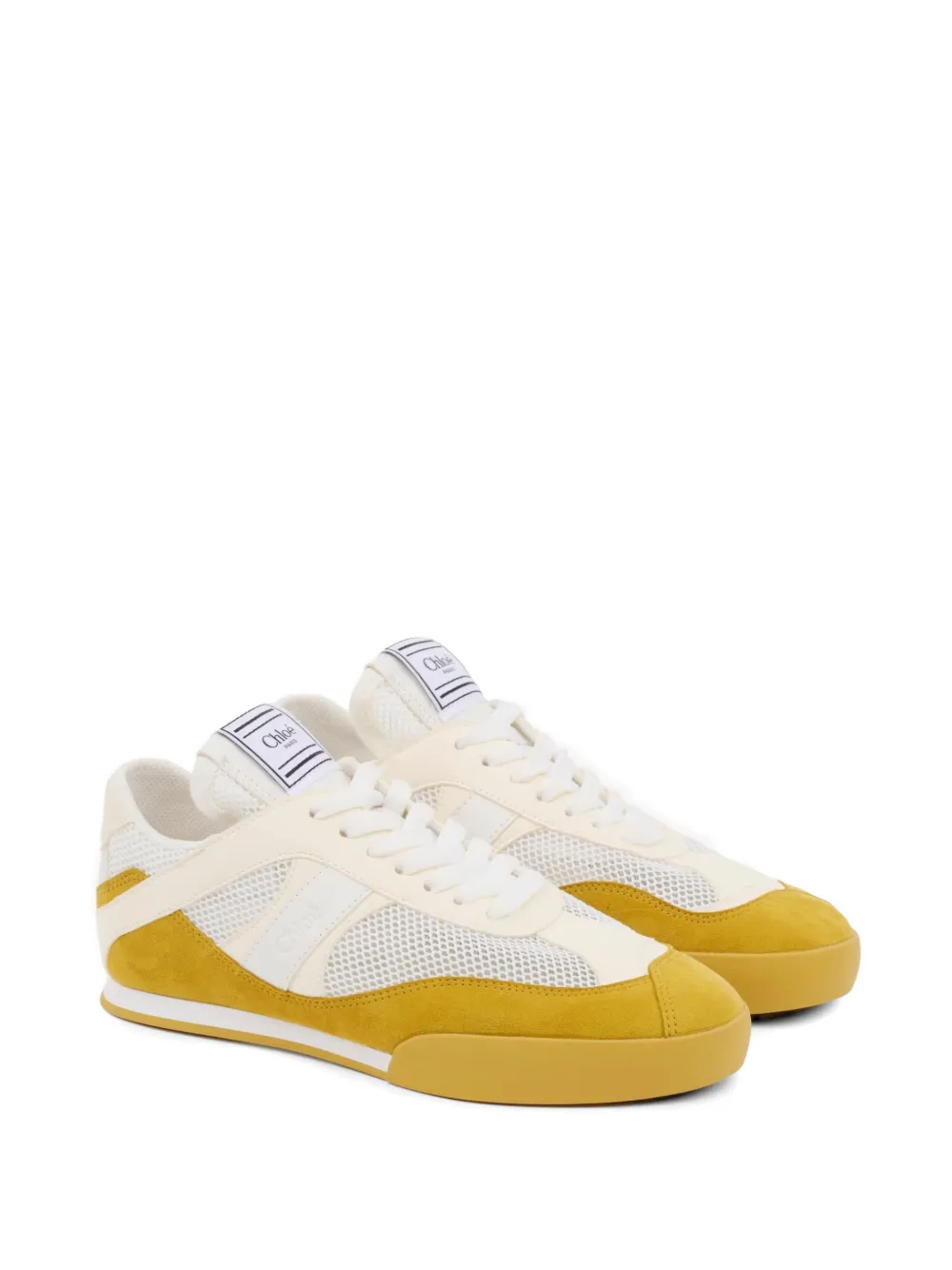 Chloé Kick mesh-panels sneakers Beige
