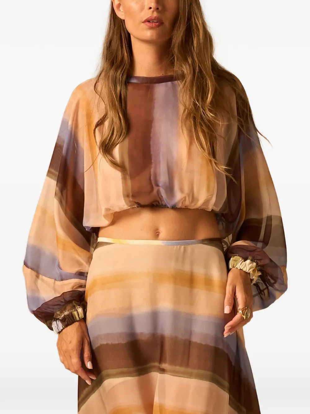 JBQ Elise striped long-sleeved top - Toni neutri