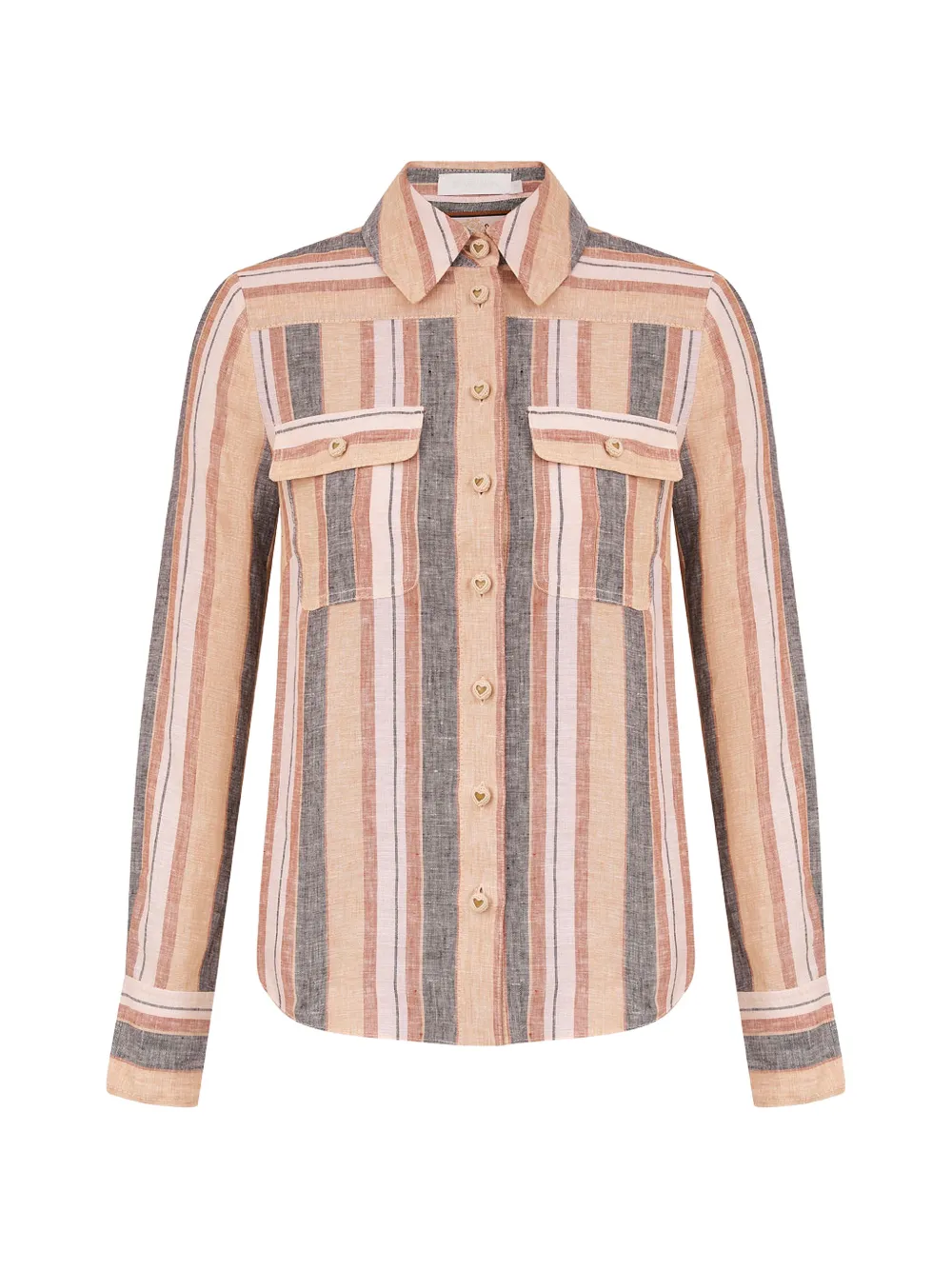 ZIMMERMANN Wanderlust striped patch-pocket shirt - Toni neutri