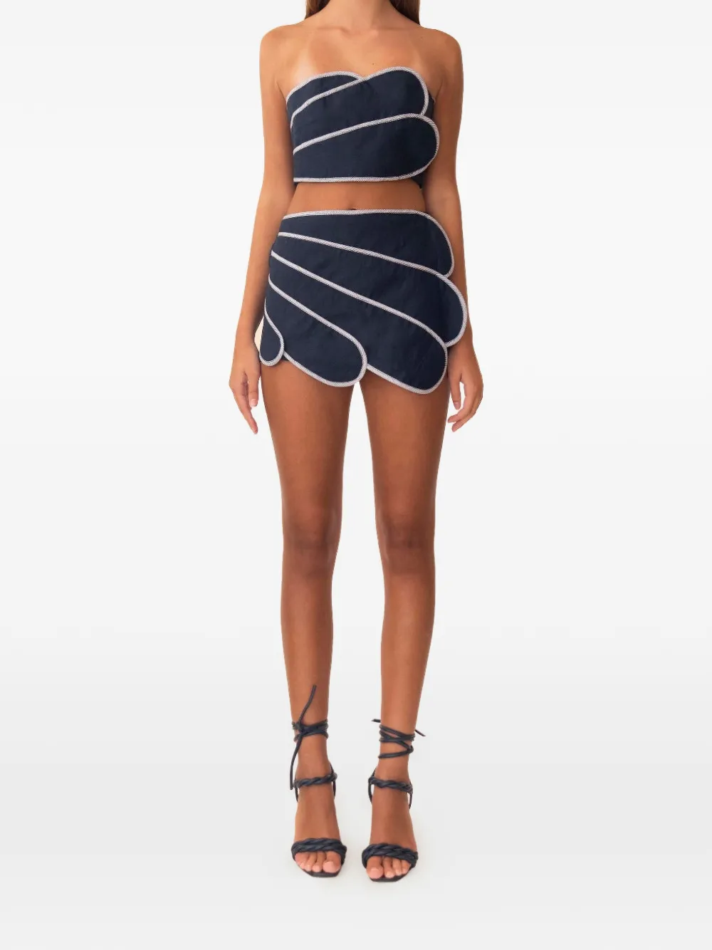 AZULU Sango scalloped shorts - Blu