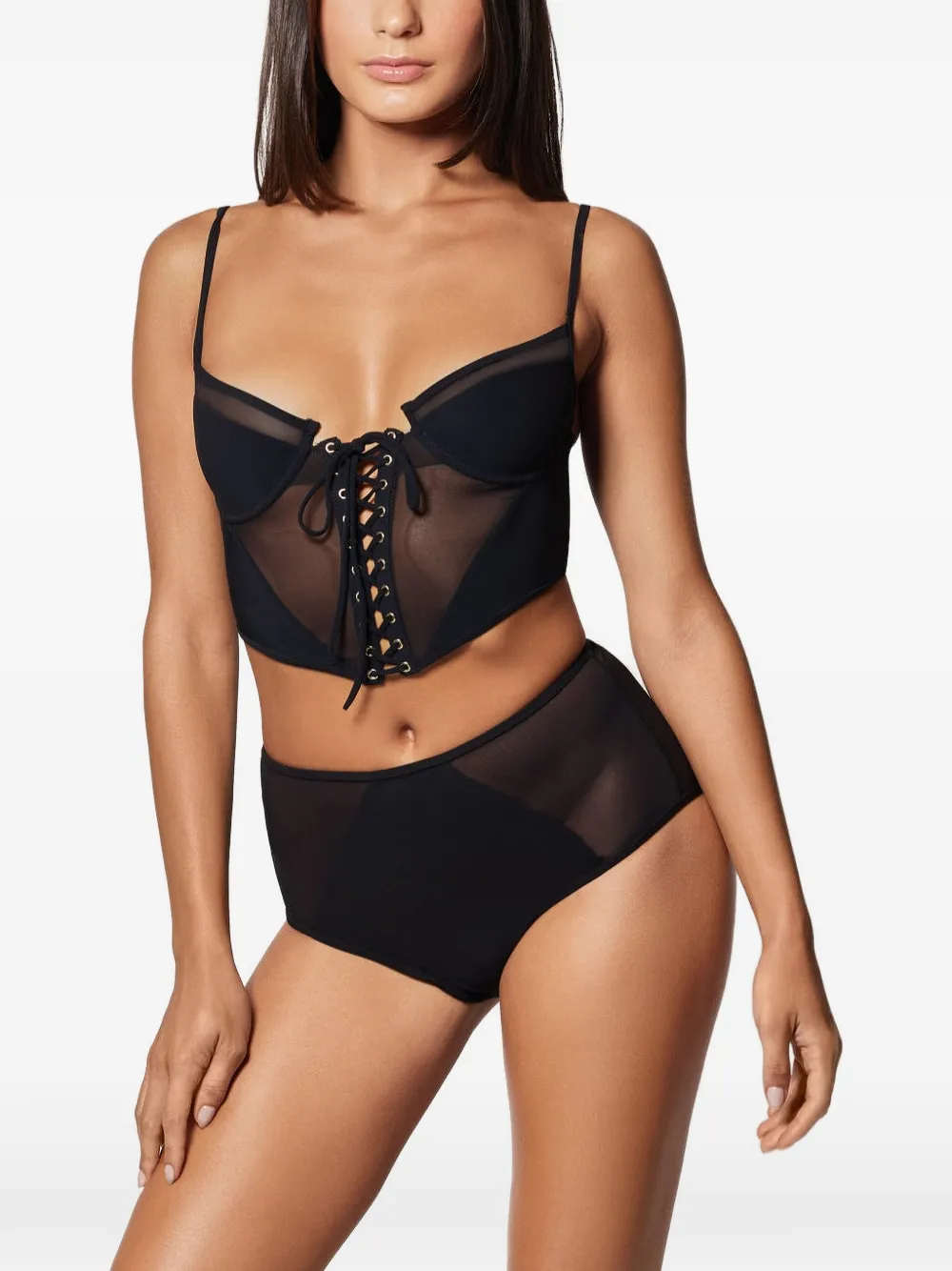 Kiki de Montparnasse Peep Show panelled bikini - Schwarz
