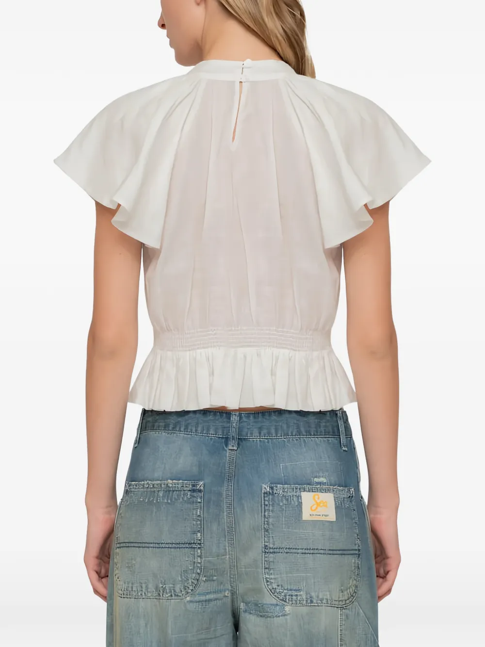 Sea Holden blouse met ruches Wit