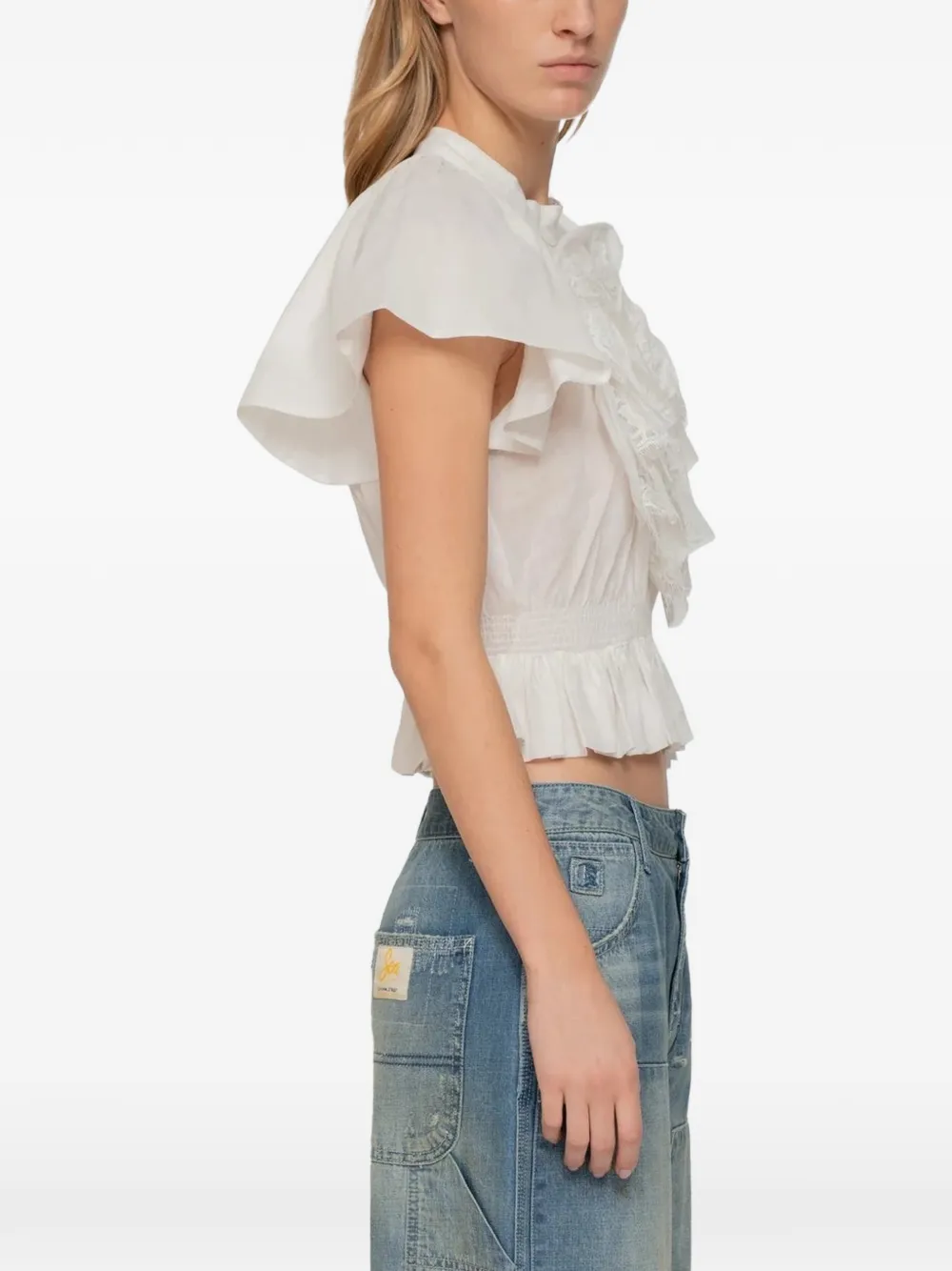 Sea Holden blouse met ruches Wit