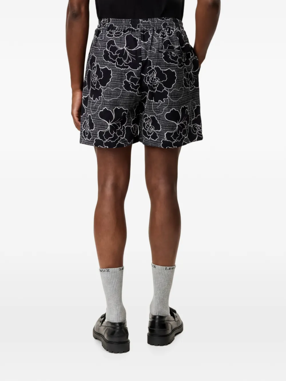 Les Deux Charlie Poppy shorts met bloemenprint en trekkoord Zwart
