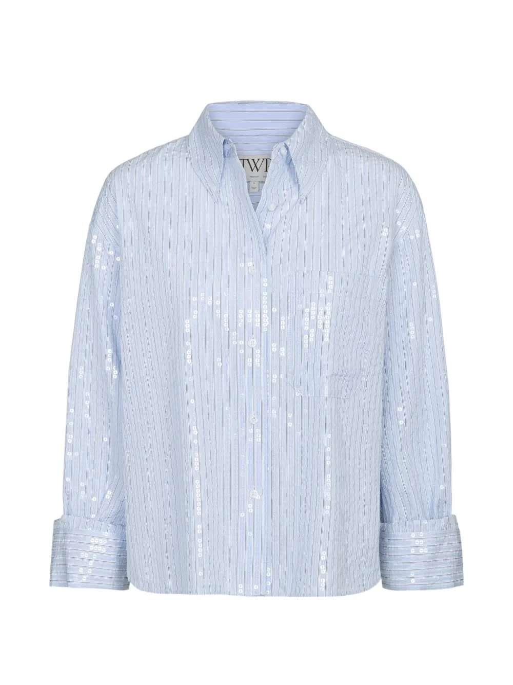 TWP sequin-embelished striped shirt - Blau