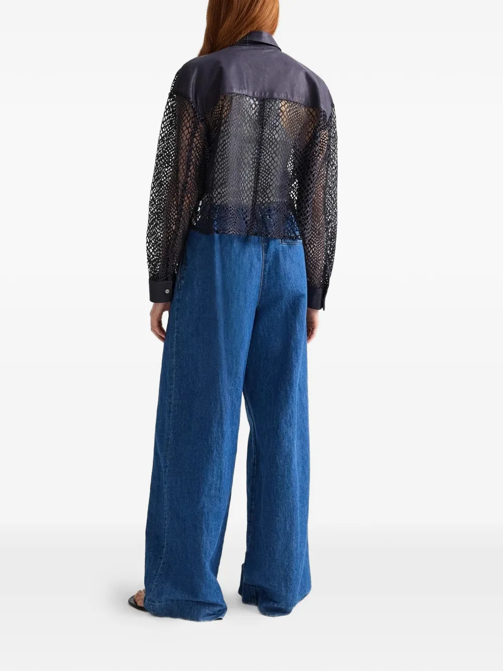TWP Little Big Joe blouse met visnet zak Blauw