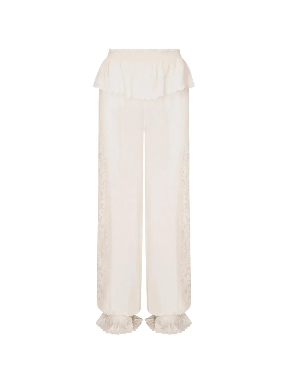 LoveShackFancy lace-detail trousers - Toni neutri