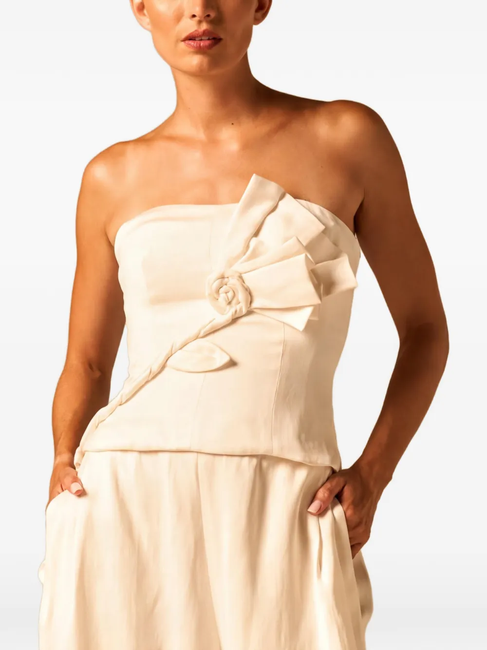 JBQ Top senza spalline - Bianco