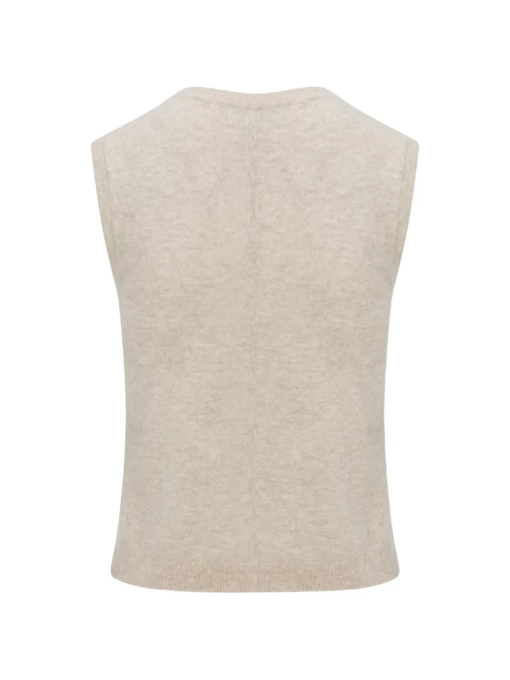 HEVRON Madeline gilet met ronde hals Beige