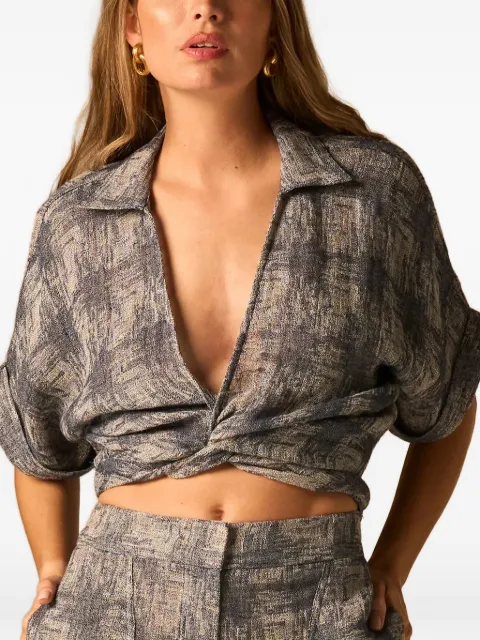 JBQ Chiara twist-detail cropped blouse