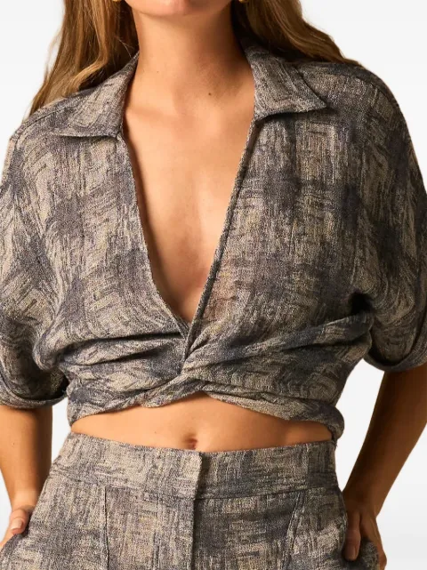 JBQ Chiara twist-detail cropped blouse
