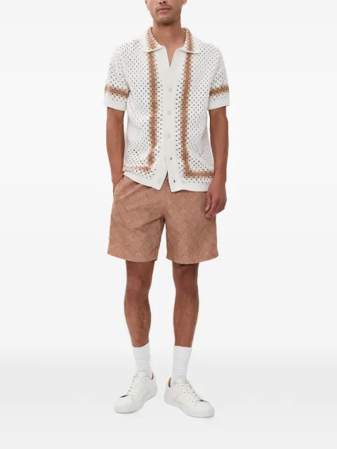 Frescobol Carioca Santos geometric print swim shorts