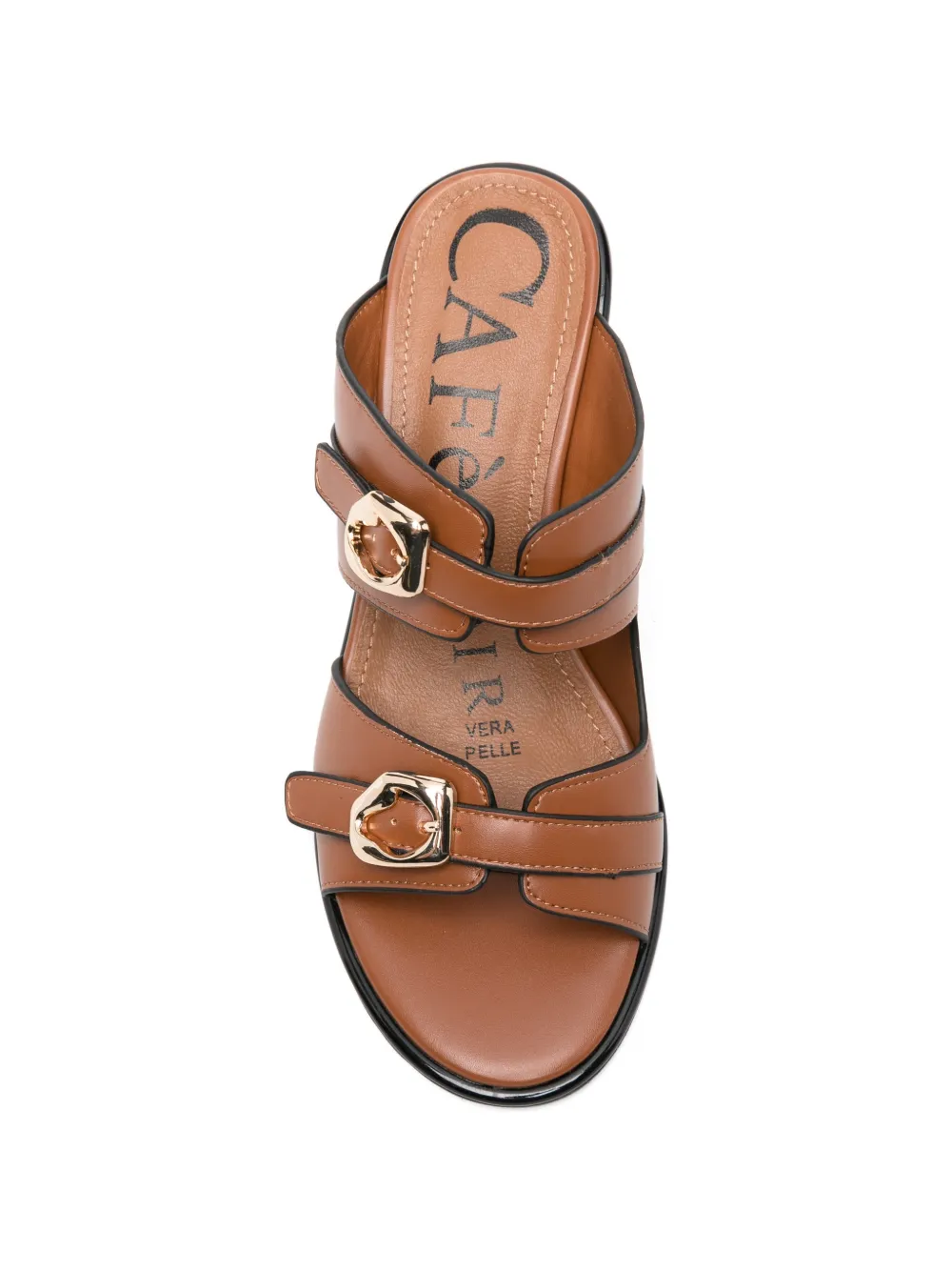CAFèNOIR Sandalen met gesp Bruin