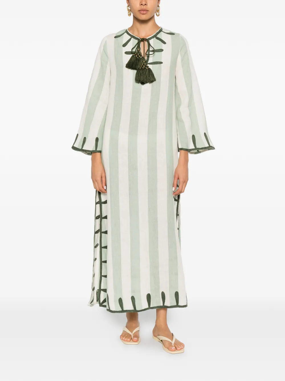 PHILIPPA 1970 Edna striped maxi dress - Verde
