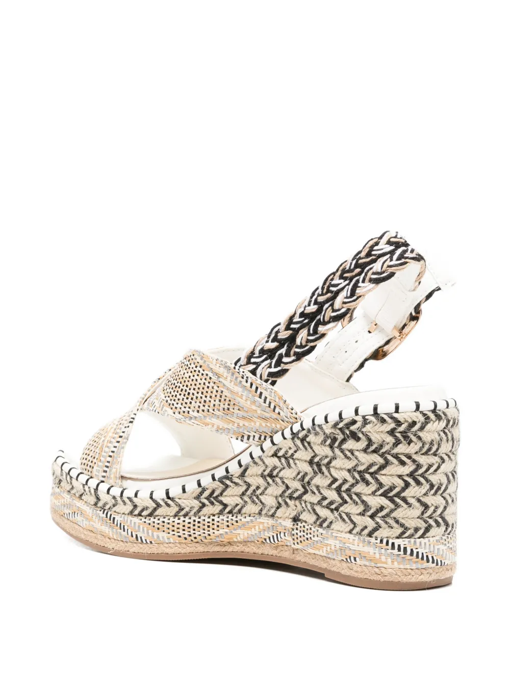 CAFèNOIR woven crossover espadrilles Beige