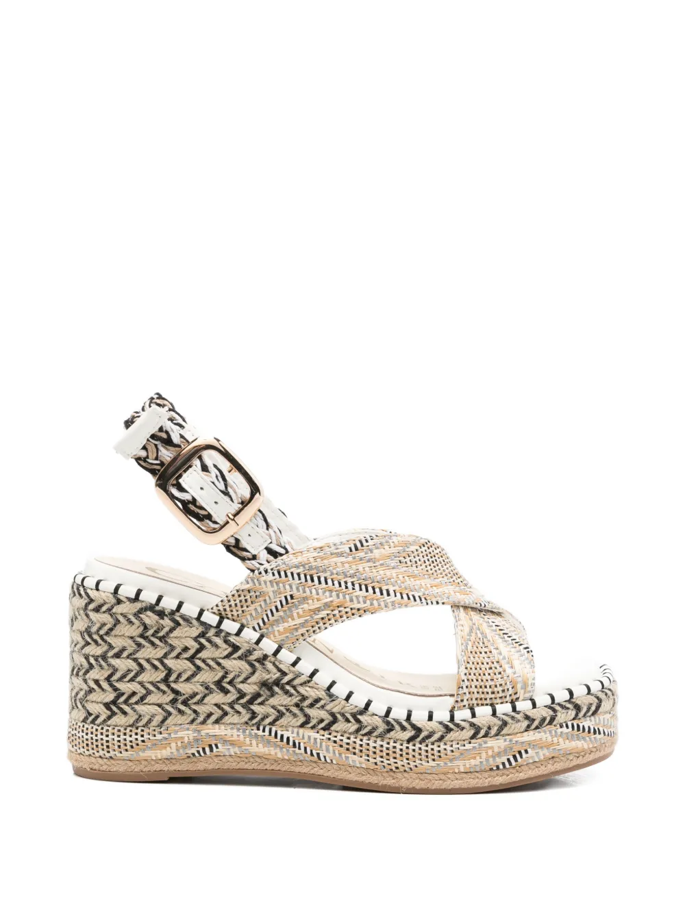 CAFèNOIR woven crossover espadrilles - Toni neutri