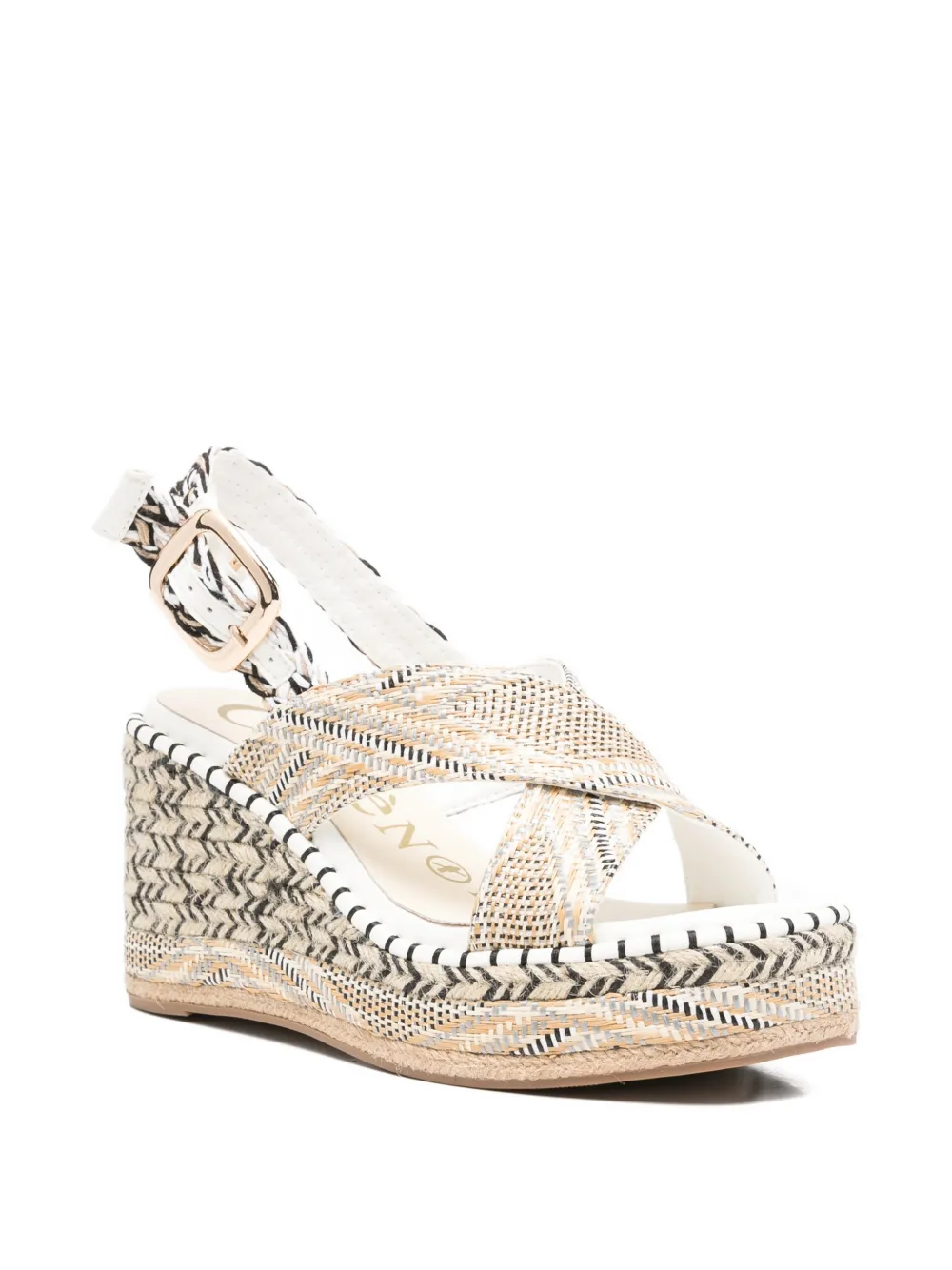 CAFèNOIR woven crossover espadrilles Beige