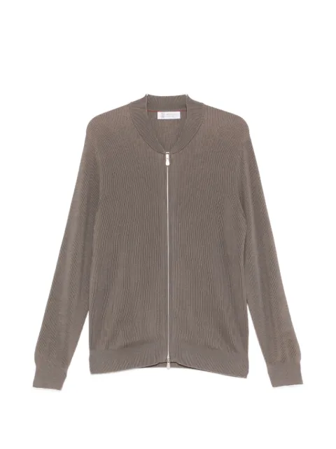 Brunello Cucinelli ribbed zip-fastening cardigan