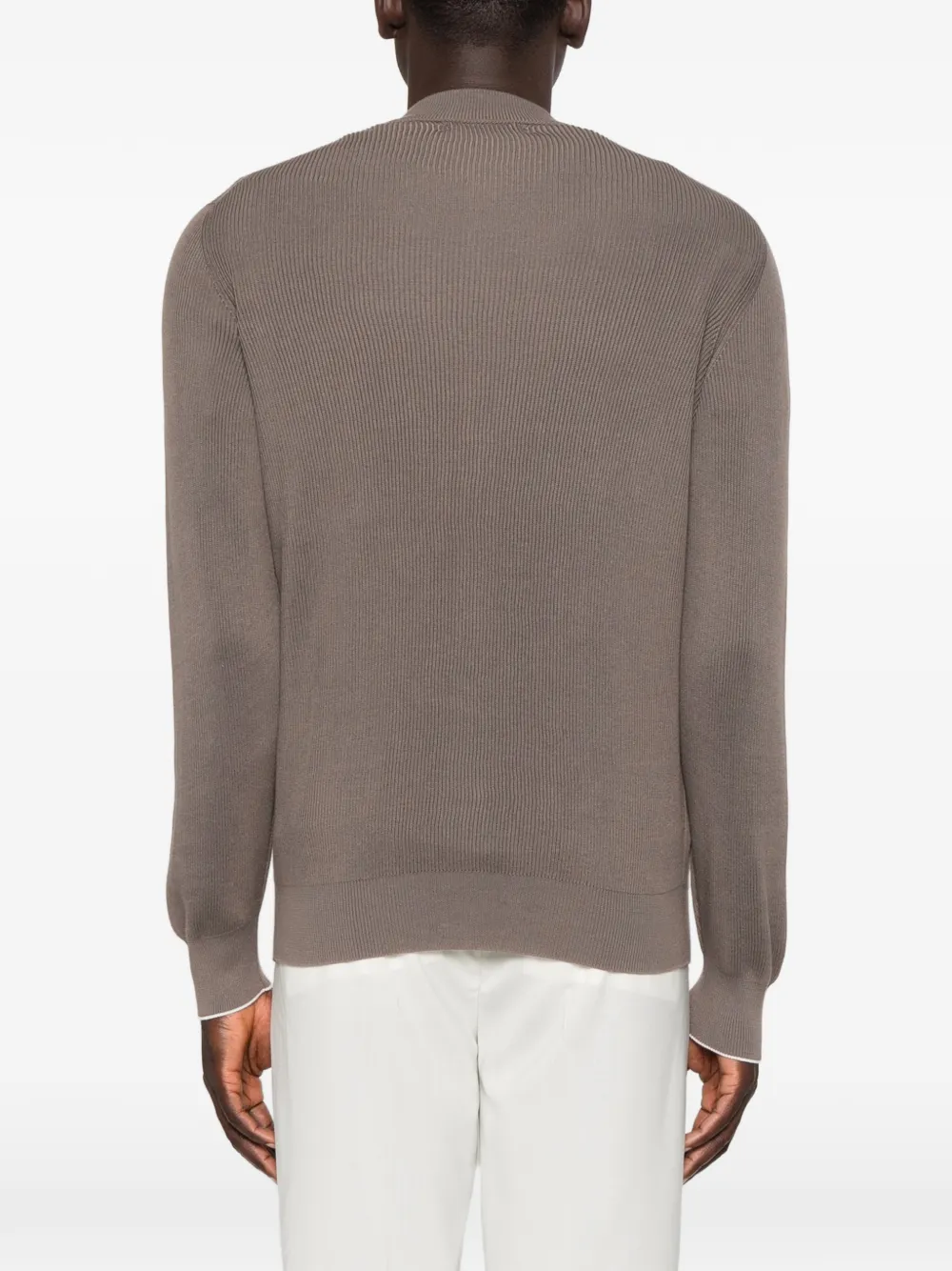 Brunello Cucinelli Geribbeld vest met ritssluiting Bruin